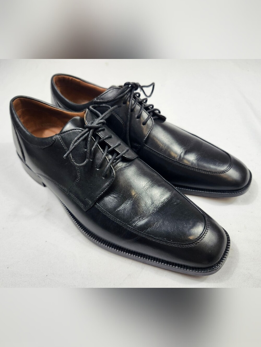Rockport Adiprene Men's 11.5 Black Leather Apron Toe Lace-Up Derbys Dress Shoes